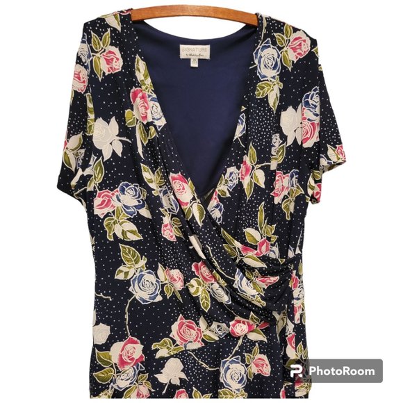 🌸 NWT Signature by Robbie Bee Floral Wrap Dress | 2X | Work-to-Weekend🌸 - Picture 4 of 11